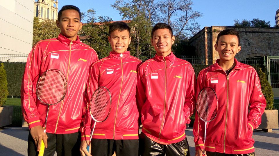 Tim tunggal putra bulutangkis Indonesia di Kejuaraan Dunia Bulutangkis 2016. Copyright: © PBSI
